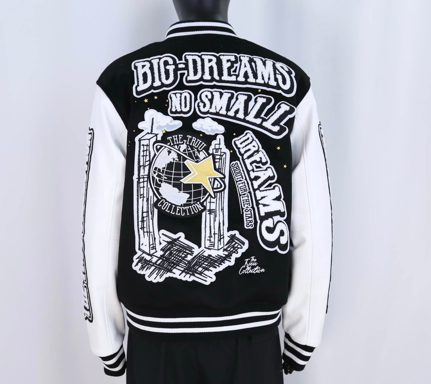 Dream Black & White Varsity Jacket