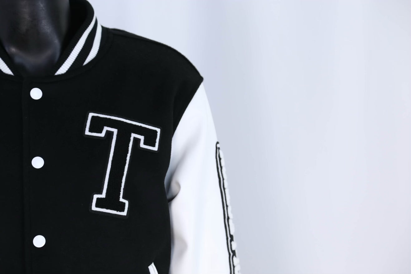 Dream Black & White Varsity Jacket