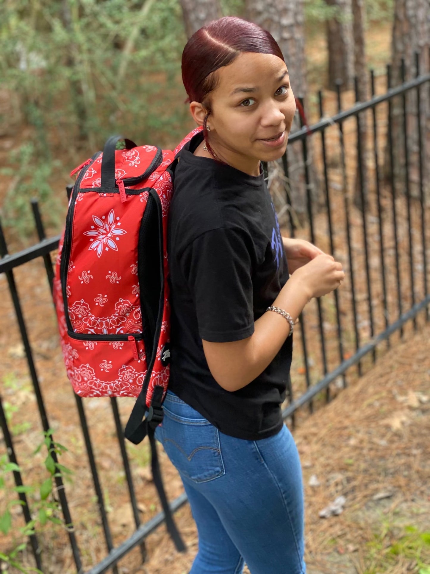 Red Bandanna Backpack